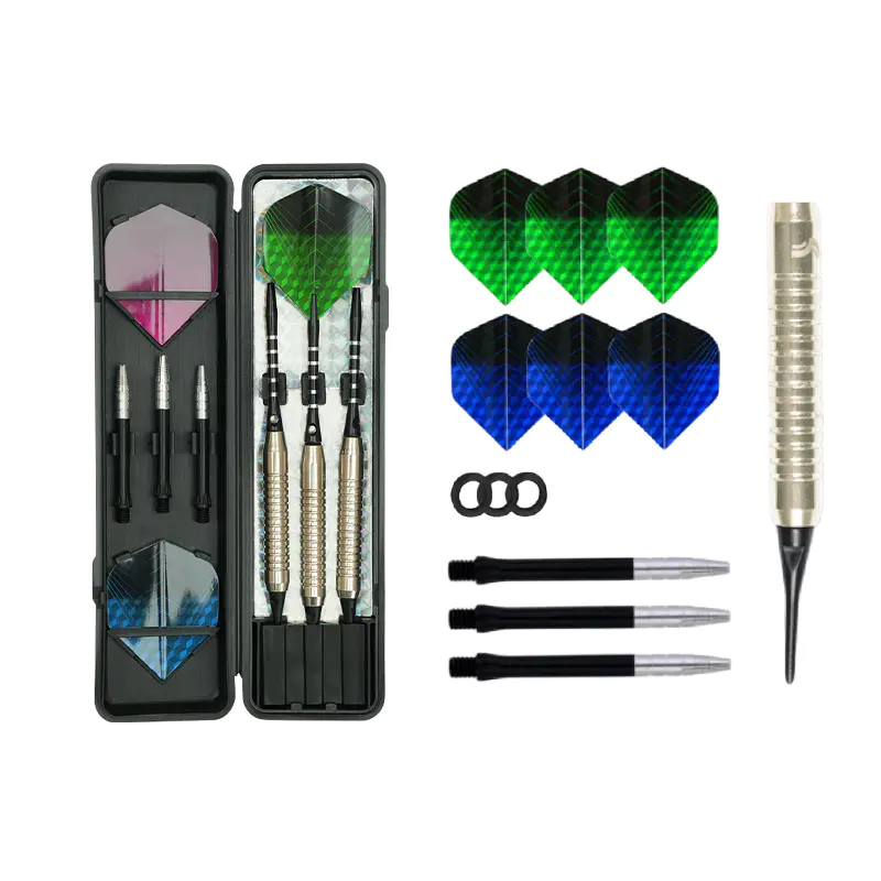 BL-1514 Ensemble de fléchettes à pointe en acier nickelé 18 g avec tiges en aluminium