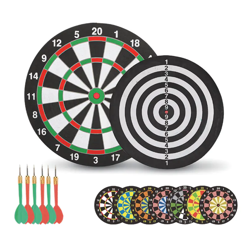 Jeu de fléchettes en papier double face avec 6 fléchettes pour le plaisir en famille