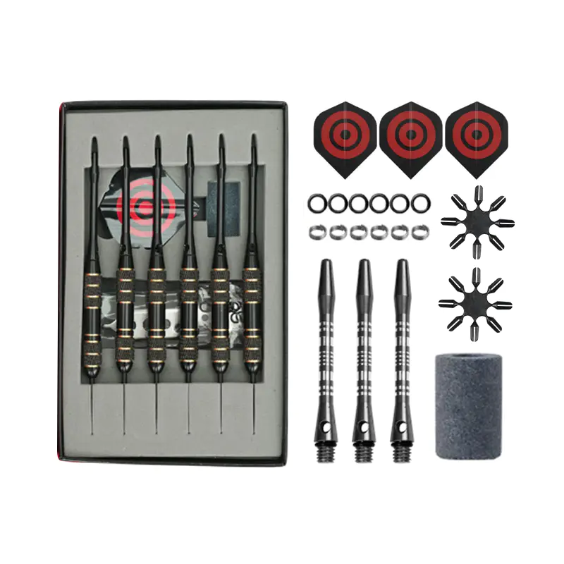 Jeu de fléchettes en cuivre noir pour électrophorèse 24 g avec tiges en aluminium