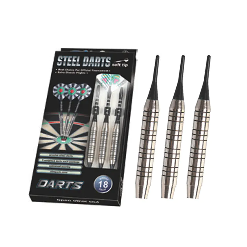 Fléchettes professionnelles BL-3501 à pointe souple de 18 g avec poignée à anneaux noirs