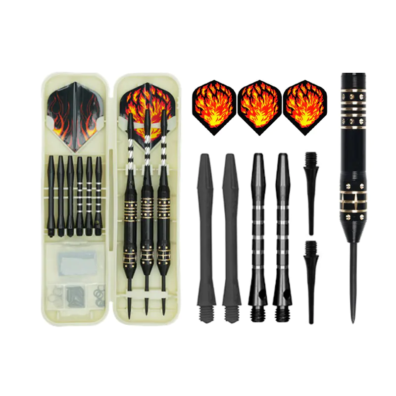 BL-1547 Ensemble de fléchettes électrophorétiques en laiton gravé noir à pointe en acier de 25 g (coffret)